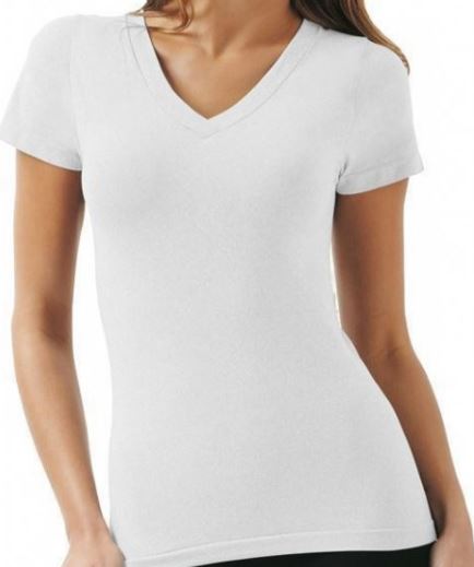 Camiseta Baby Look Gola V Branca 100% Poliéster para Sublimação