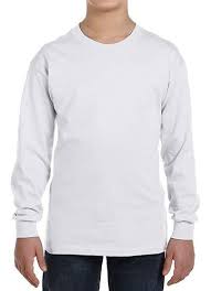 Camiseta Branca MANGA LONGA Infantil para Sublimação 100% Poliéster