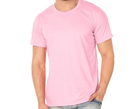 Camiseta Rosa Claro 100% Poliéster para Sublimação