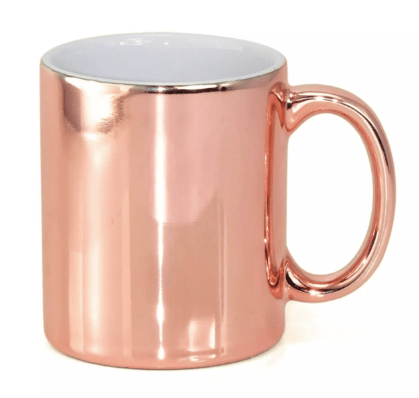 Caneca de Cerâmica METALIZADA para Sublimação 325ml - Valor unitário