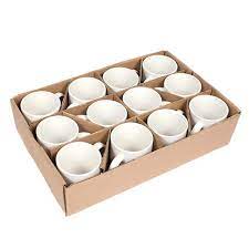 12 Canecas Brancas de Cerâmica ORCA 325ml
