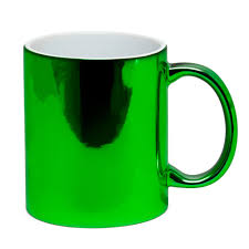 Caneca de Cerâmica METALIZADA VERDE para Sublimação 325ml