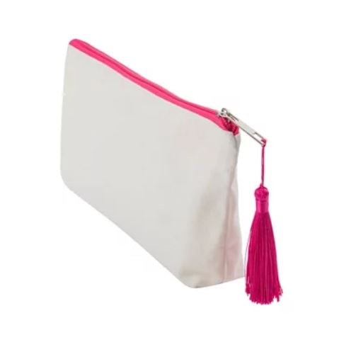 Necessaire BEGE com Ziper ROSA 15x24cm