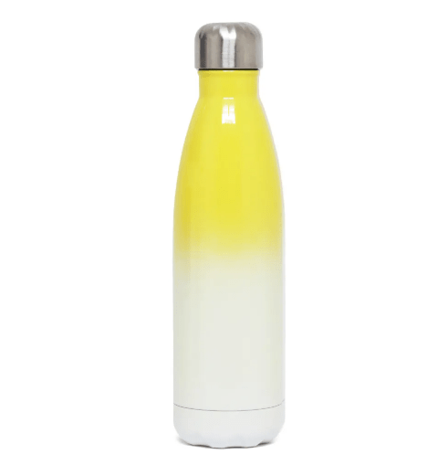 Garrafa Térmica para Sublimação Bicolor AMARELO com Parede Dupla - 500ml