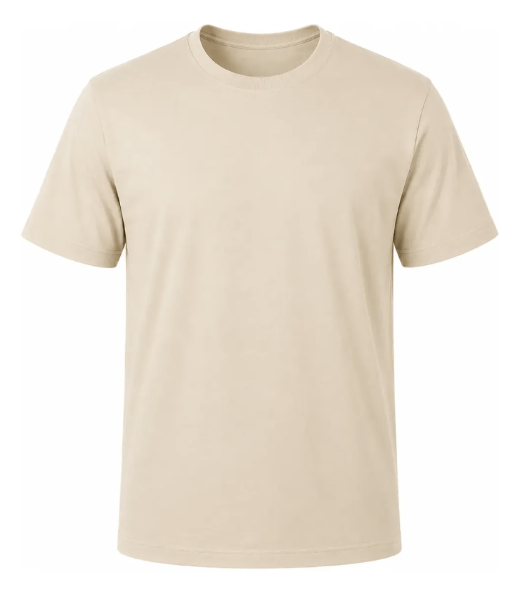 Camiseta BEGE lisa em Algodão Penteado - Valor Unitário