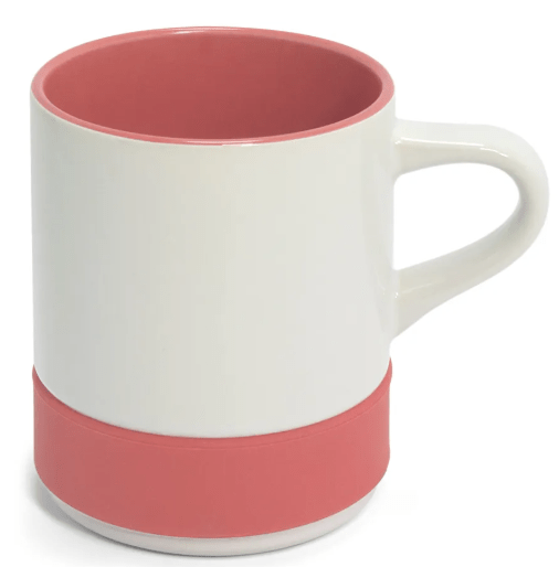 Caneca Branca Base Alta Silicone Interna Colorida 350ml Live 