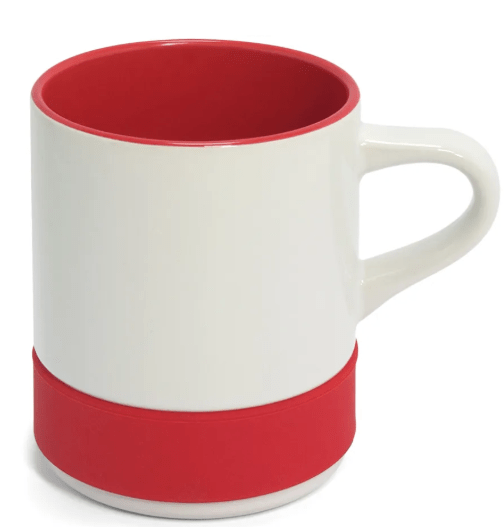 Caneca Branca Base Alta Silicone Interna Colorida 350ml Live 