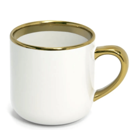 Caneca Branca Imperial Borda e Alça Ouro Live