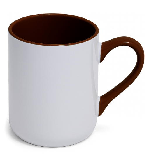 Caneca Cerâmica Branca Imperial  Interna E Alça Colorida 325ml Live 