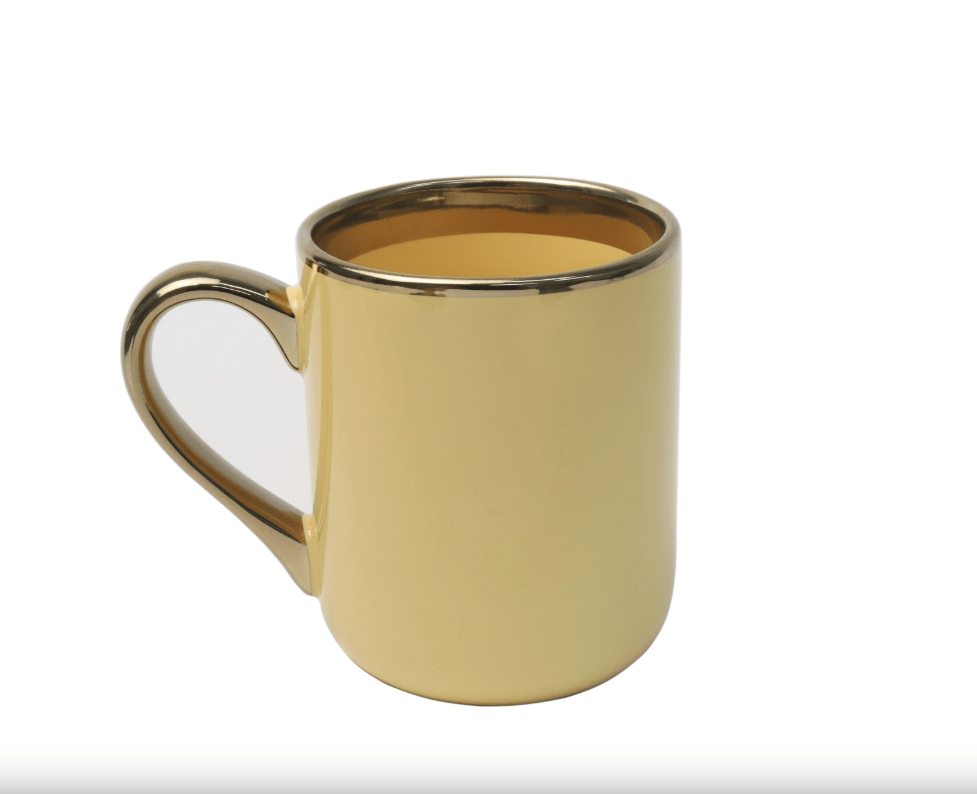 Caneca Cerâmica Imperial Interna E Alça Ouro 325ML