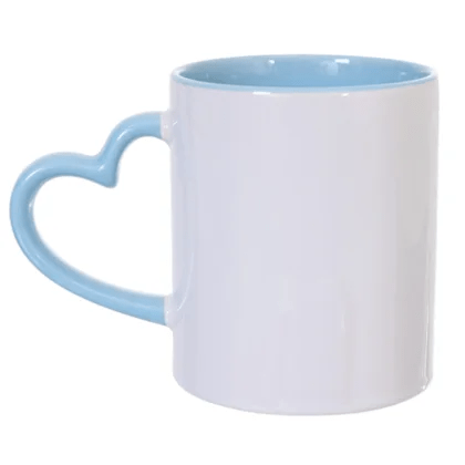 Caneca de Cerâmica com Interior e Alça de Coração COLORIDA (METALNOX) 325ml
