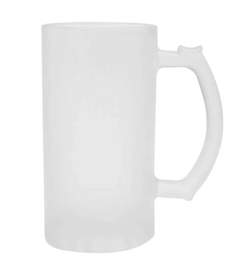 Caneca De Chopp Vidro Jateado Fosco 475ml Panda
