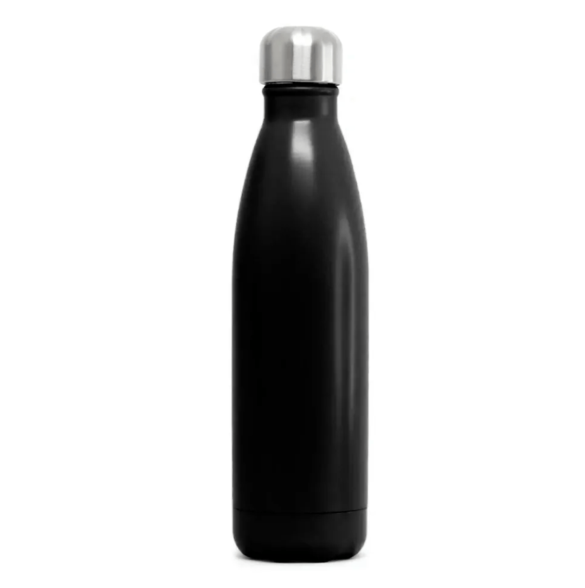 Garrafa Térmica Aço Inox Preta Sem Resina Com Dupla Parede - 500ml 
