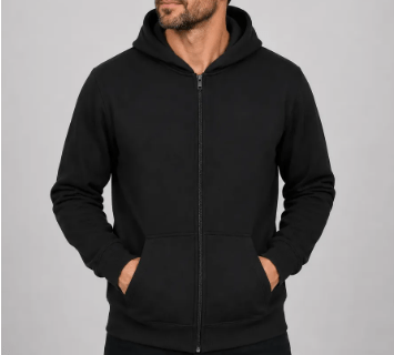 Jaqueta Ziper com Touca Gold Preto