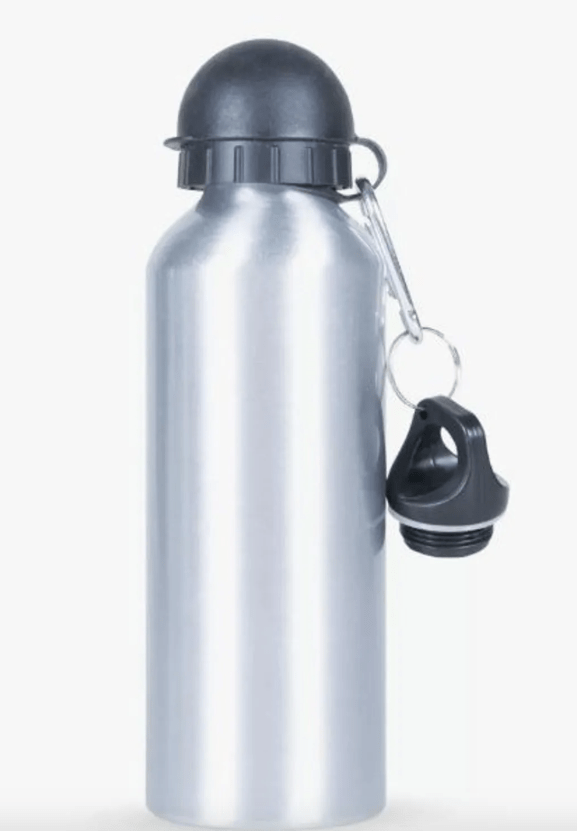 Squeeze Em Alumínio Prata Com Tampa Dupla (500 ml) - Valor Unitário