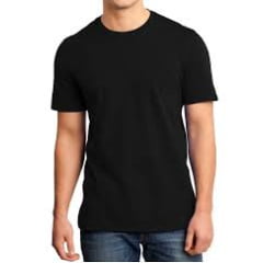 Camiseta PRETA Lisa em Algodão Penteado - Valor Unitário 