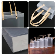 SACOLA PLÁSTICO TRANSPARENTE FOSCA ALÇA FIBRA - 25x21