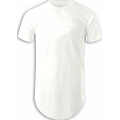 Camiseta Branca Longline Masculina 100% Poliéster para Sublimação
