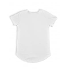 Camiseta Branca Longline Feminina 100% Poliéster para Sublimação
