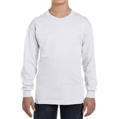 Camiseta Branca MANGA LONGA Infantil para Sublimação 100% Poliéster