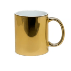 Caneca de Cerâmica Cromada 325ml - DEKO - Com Caixinha - Valor unitário