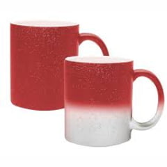 Caneca de Cerâmica MÁGICA VERMELHA com Glitter - 325ml