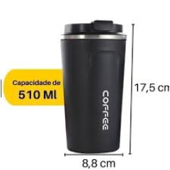 Copo Térmico Com Tampa Aço Inox Marcador de Temperatura - 510ml