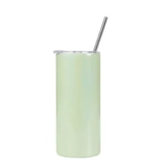 Copo Térmico Inox com Tampa e Canudo VERDE PEROLA - 450ml 