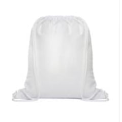 Mochila para Sublimação em Poliéster Branca com Cordão BRANCO 35x40cm