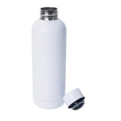 Garrafa Inox Termica Classic para Sublimação BRANCA Com Tampa Plana - 500ml