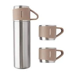 Kit Garrafa Térmica Camping 500ml + 3 Xícara Caneca Café