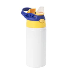 Garrafa Squeeze para Sublimação com Bico Retrátil e Tampa AZUL E AMARELO - 500ml