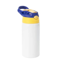 Garrafa Squeeze para Sublimação com Bico Retrátil e Tampa AZUL E AMARELO - 500ml