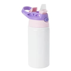 Garrafa Squeeze Para Sublimação com Bico Retrátil e Tampa LILÁS E ROSA - 500ml