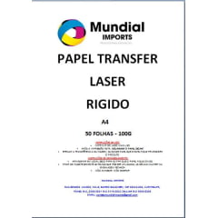 Papel Transfer Laser Para Acrílicos Tamanho A4 Alto Brilho - Pacote com 50 folhas