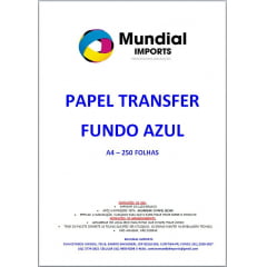 Papel Sublimático A4 Para Transfer FUNDO AZUL - Pacote c/ 250 folhas
