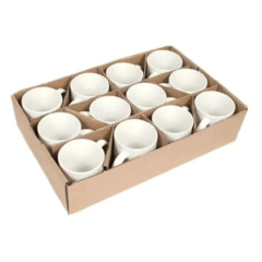 12 Canecas Brancas De Cerâmica BETA Para Sublimação 325ml - cod 328