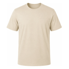 Camiseta BEGE lisa em Algodão Penteado - Valor Unitário