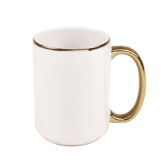 Caneca Borda e Alça Ouro 440ml 