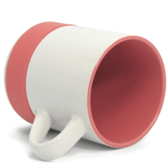 Caneca Branca Base Alta Silicone Interna Colorida 350ml Live 