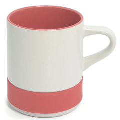 Caneca Branca Base Alta Silicone Interna Colorida 350ml Live 