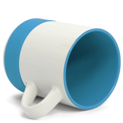 Caneca Branca Base Alta Silicone Interna Colorida 350ml Live 