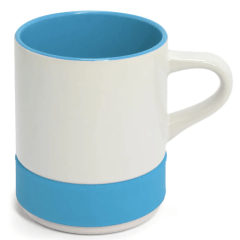 Caneca Branca Base Alta Silicone Interna Colorida 350ml Live 