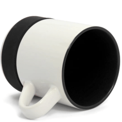 Caneca Branca Base Alta Silicone Interna Colorida 350ml Live 