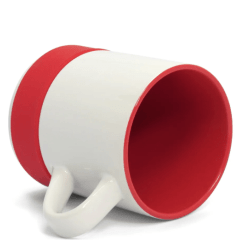 Caneca Branca Base Alta Silicone Interna Colorida 350ml Live 