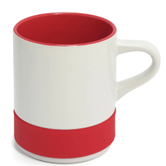 Caneca Branca Base Alta Silicone Interna Colorida 350ml Live Caneca Branca Base Alta Silicone Interna Colorida 350ml Live