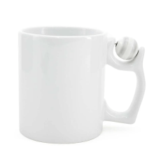 Caneca Branca Com Alça de Bola De Futebol Para Sublimação 325ml