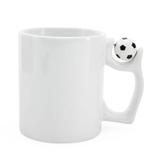 Caneca Branca Com Alça de Bola De Futebol Para Sublimação 325ml Caneca Branca Com Alça de Bola De Futebol Para Sublimação 325ml