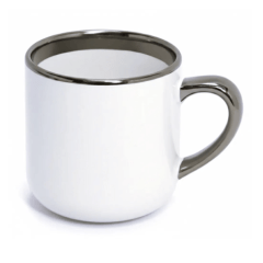 Caneca Branca Imperial 400ml Borda e Alça Prata 