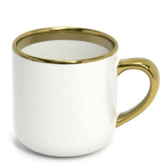 Caneca Branca  Imperial Borda e Alça Ouro Live 